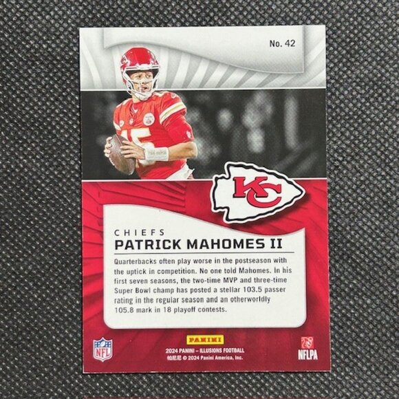 2024 Panini Illusions Patrick Mahomes #42 Gold Parallel SSP /25 KC Chiefs - Picture 3 of 3